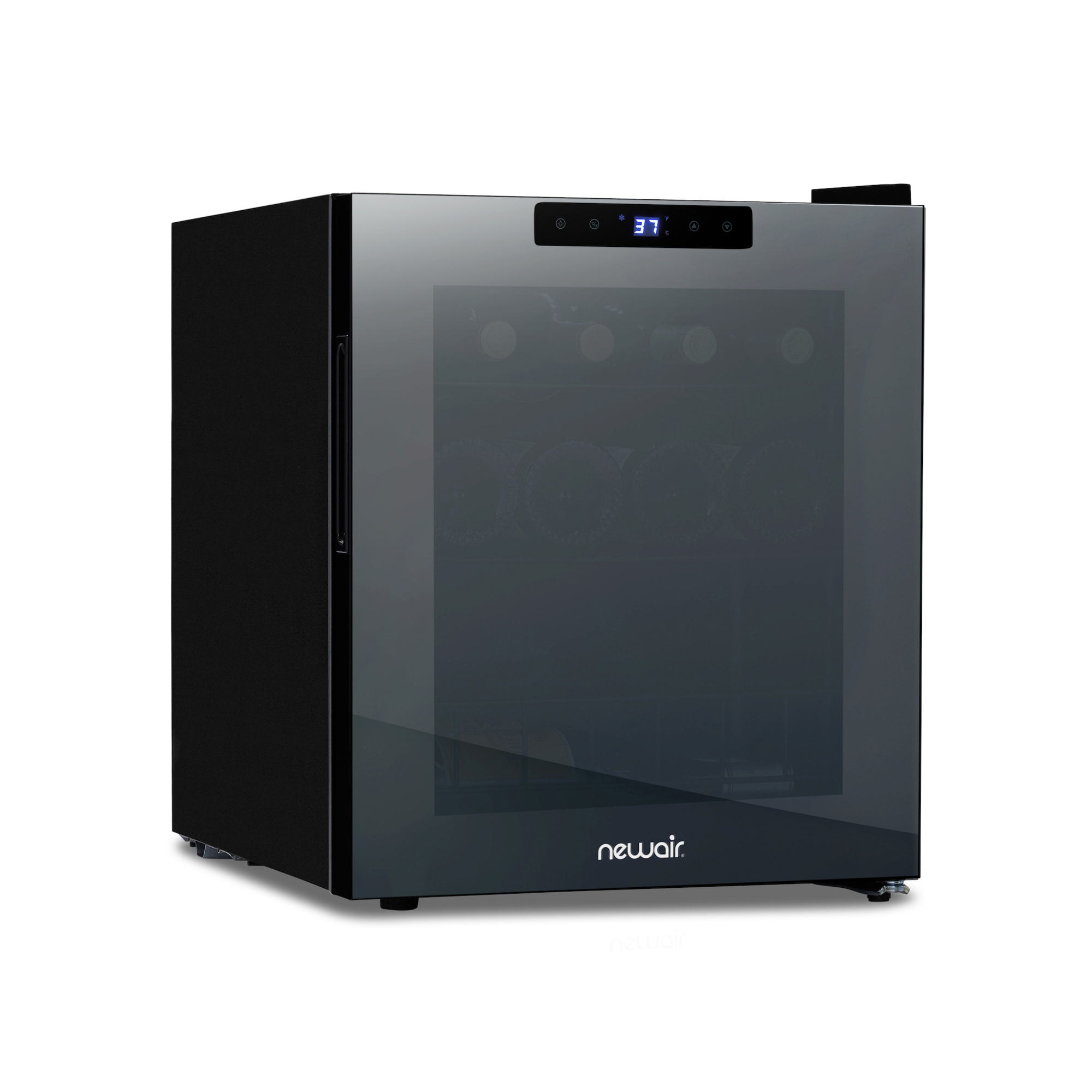Newair, Wine Cooler Refrigerator 16 Bottle Mirrored Fridge, Bottle Capacity 16 Model# NWC016BK00